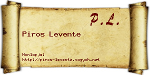 Piros Levente névjegykártya